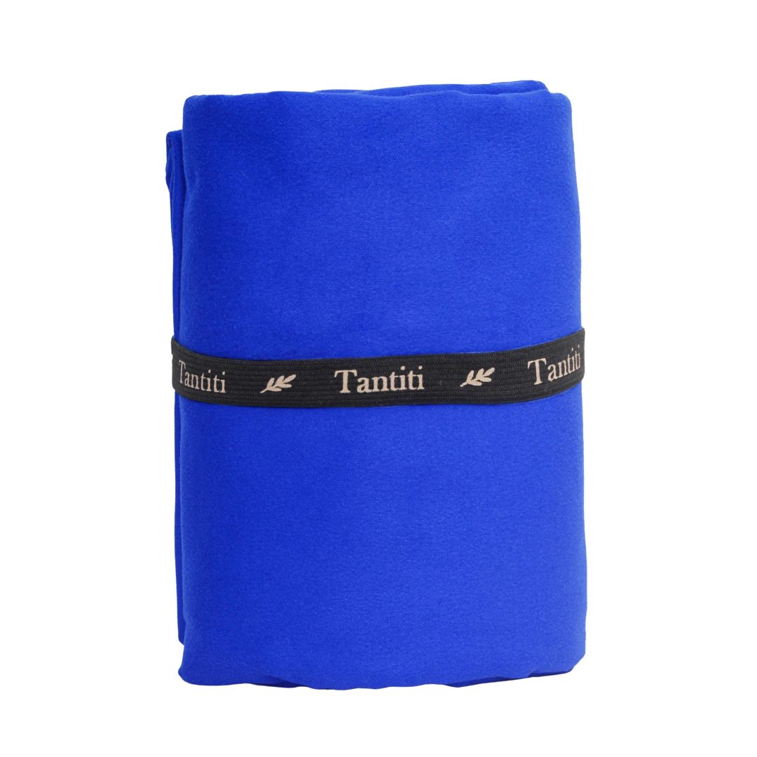 Toalla de microfibra azul, compacta, fácil de transportar y de secado rápido